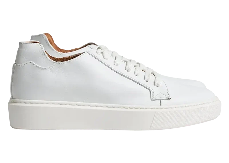 Sneakers Modica uomo rialzate 6 cm, bianche. Scarpe sportive eleganti per comfort e stile discreto.