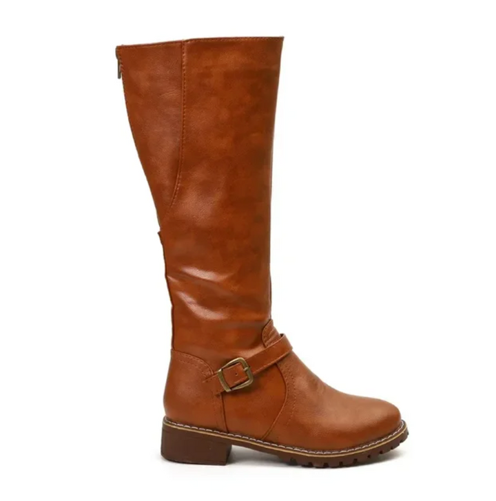Stivali moda donna in pelle sintetica, design versatile per ogni occasione, scarpe comode ed eleganti.