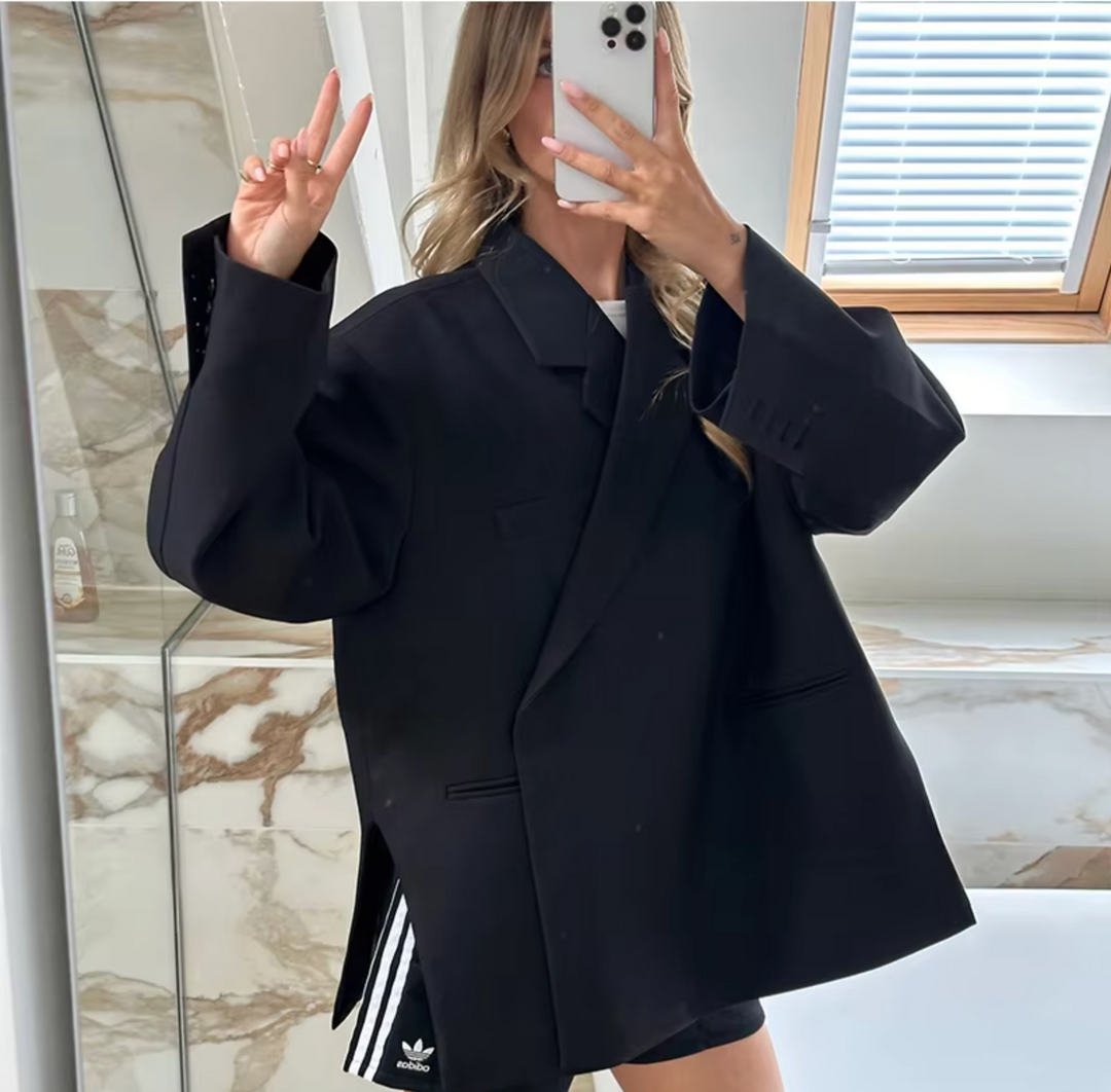 Blazer donna estivo/primaverile, taglio oversize per un look casual chic o elegante, giacca perfetta per ogni occasione.