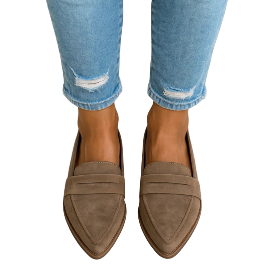 Mocassini da donna in materiale testurizzato, scarpe formali perfette per l'ufficio con un tocco moderno.