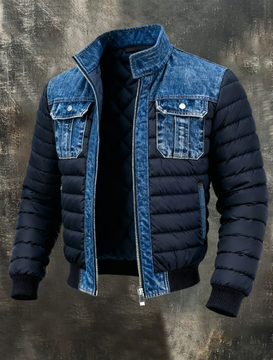 Elegante giacca uomo ibrida trapuntata per autunno. Look moderno e vestibilità sartoriale per comfort e stile.
