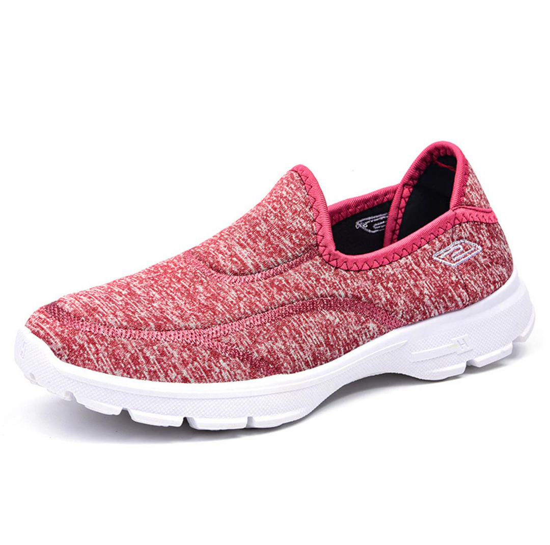 Scarpe donna slip-on ammortizzate con cuscino d'aria e supporto arco per una camminata confortevole e leggera.