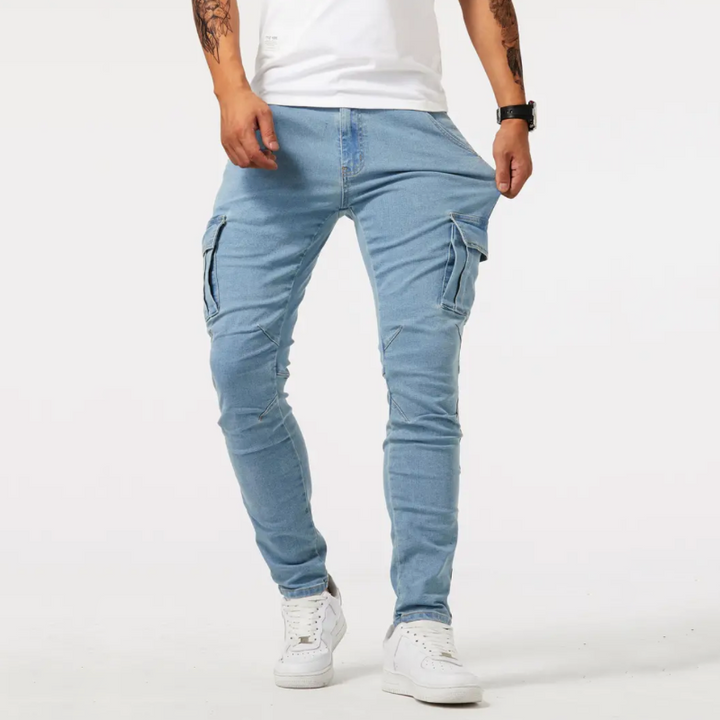 Comodi pantaloni cargo slim fit da uomo, perfetti per la moda maschile e l'abbigliamento casual quotidiano con stile.