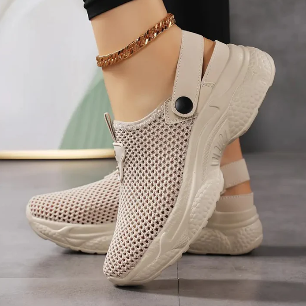 Indossa sneakers donna estive traspiranti leggere con fibbia regolabile, perfette per passeggiare e viaggiare.
