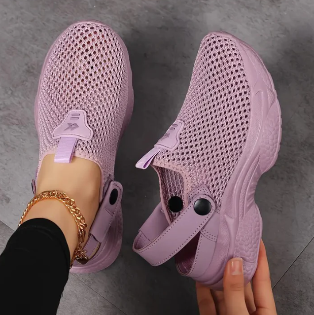 Scarpe donna estive casual, sneakers leggere e traspiranti con fibbia regolabile per un comfort senza pari.
