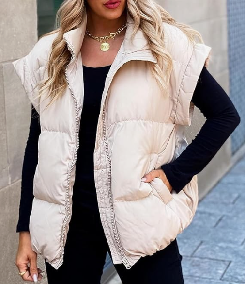 Gilet invernale elegante da donna senza maniche, caldo e confortevole. Perfetto per layering di moda.