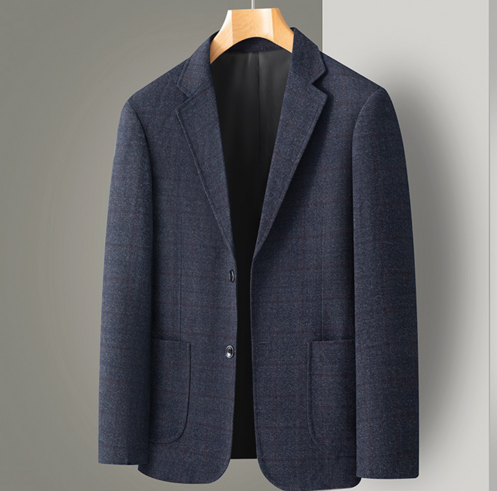 Blazer uomo monopetto a quadri, slim fit. Giacca elegante e versatile, per un look business o casual moderno.