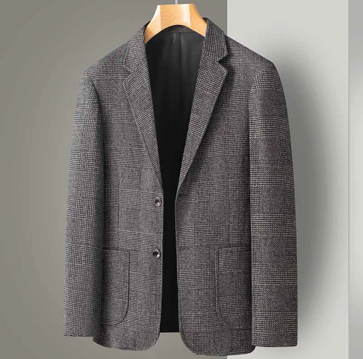 Giacca blazer uomo slim fit con fantasia a quadri. Perfetta per un look business elegante o un outfit casual.