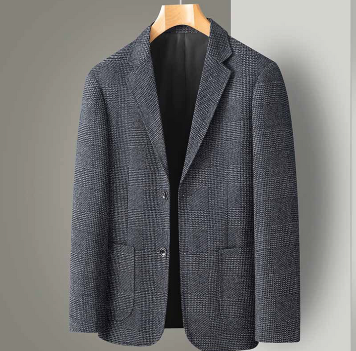 Blazer maschile slim fit a quadri per uno stile moderno. Ideale come giacca elegante da ufficio o business look.