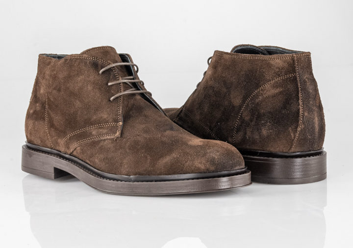Polacchine uomo marroni 7 cm, stivali rialzati di qualità. Scarpe da uomo rialzate eleganti per un tocco di classe.