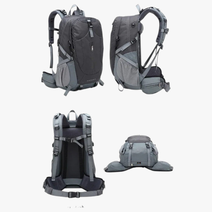 Elegante zaino da viaggio uomo 40L, resistente per tour e uso quotidiano, con tasche per laptop.