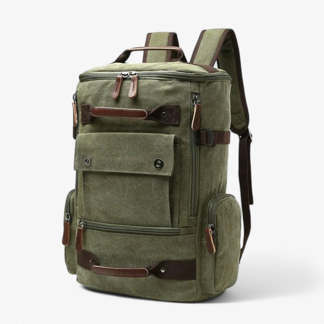 Zaino uomo blu per laptop, multitasche, design moderno, ottimo per organizzazione.