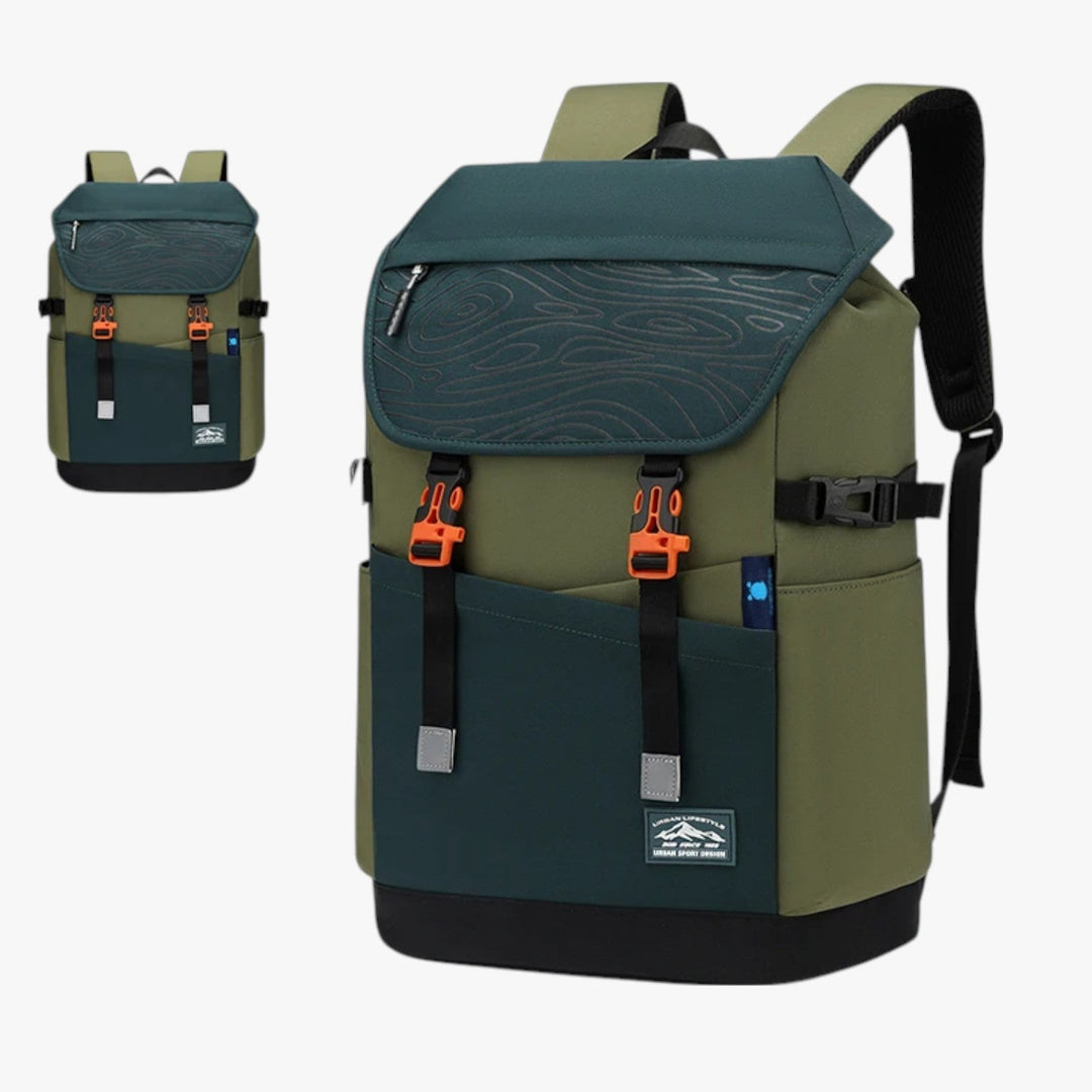 Zaino da viaggio uomo 40L resistente, multicolore, ottimo per escursioni e avventure outdoor.