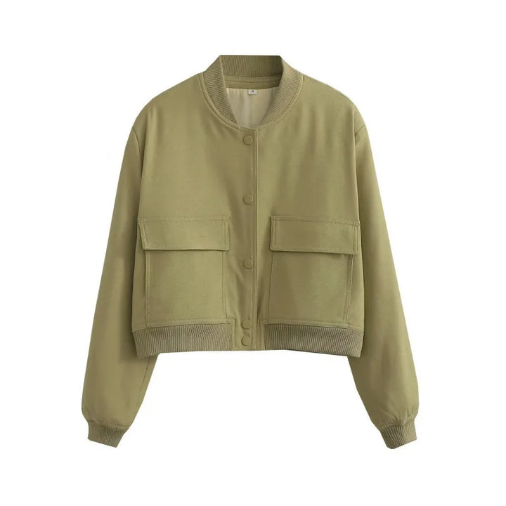 Giacca corta invernale donna, con bottoni. Perfetta per un look elegante e casual in autunno inverno.