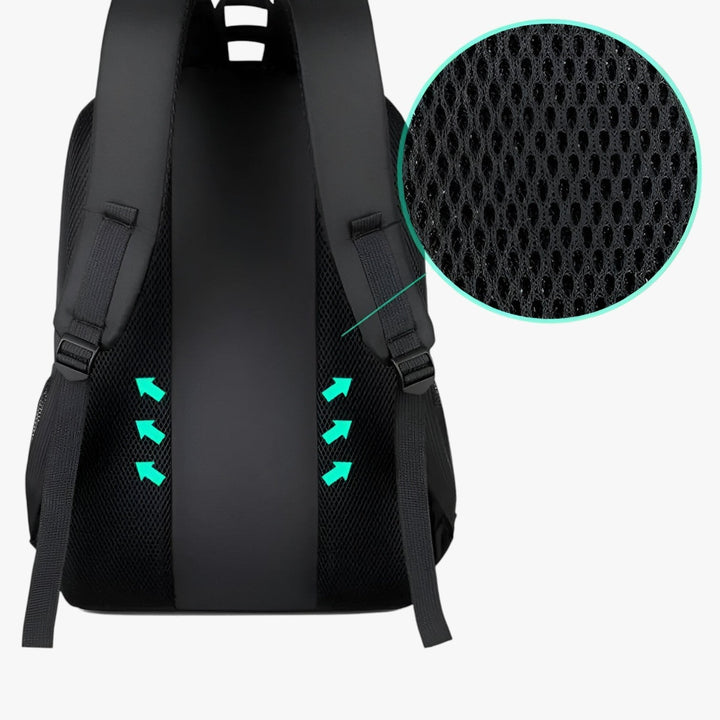 Zaino uomo da viaggio e lavoro, antifurto, con spazio per laptop 15.6" e porta USB, design ergonomico.