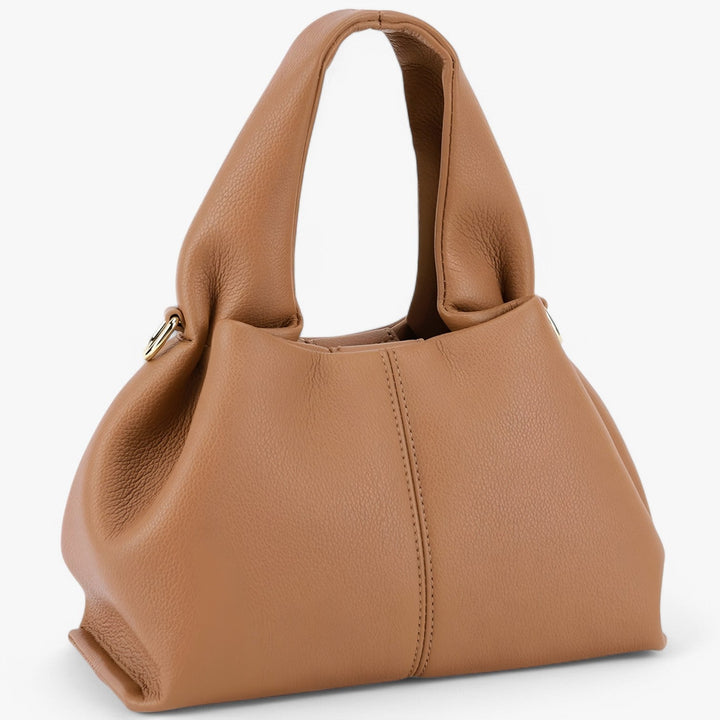Borsa a spalla hobo marrone da donna, spaziosa e comoda. Ideale come borsa quotidiana per un tocco di stile classico.