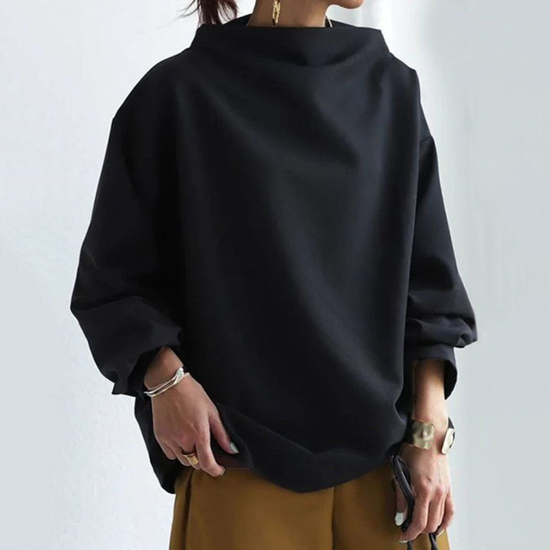 Top da donna a collo alto, comodo e casual, ideale per un abbigliamento versatile e confortevole quotidiano.