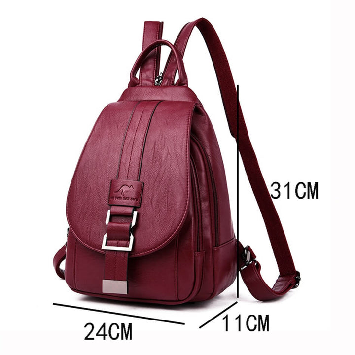 Zaino moda donna, vivace design multicolore con patta e spallacci regolabili.