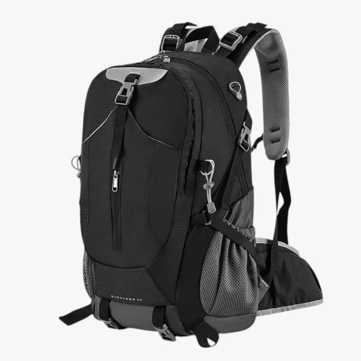 Interno zaino trekking 40L, ampi scomparti per organizzare l'equipaggiamento da viaggio.