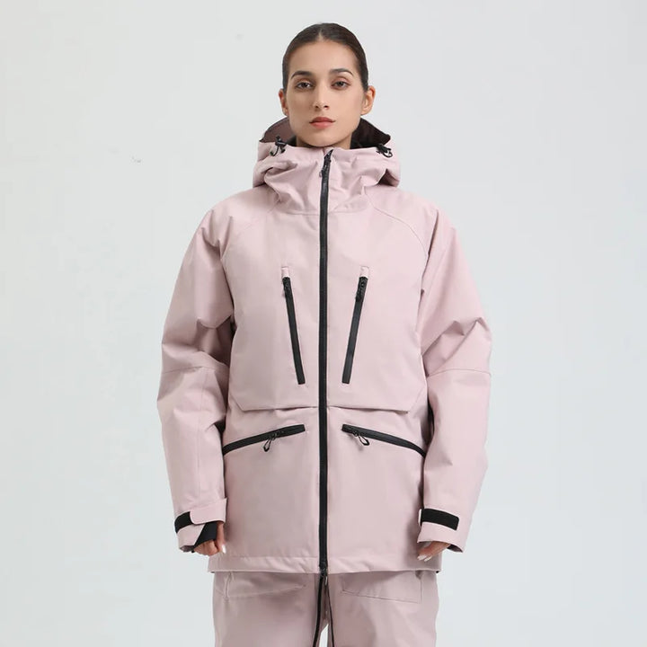 Giacca da sci unisex ad alte prestazioni, traspirante e robusta per sport invernali.