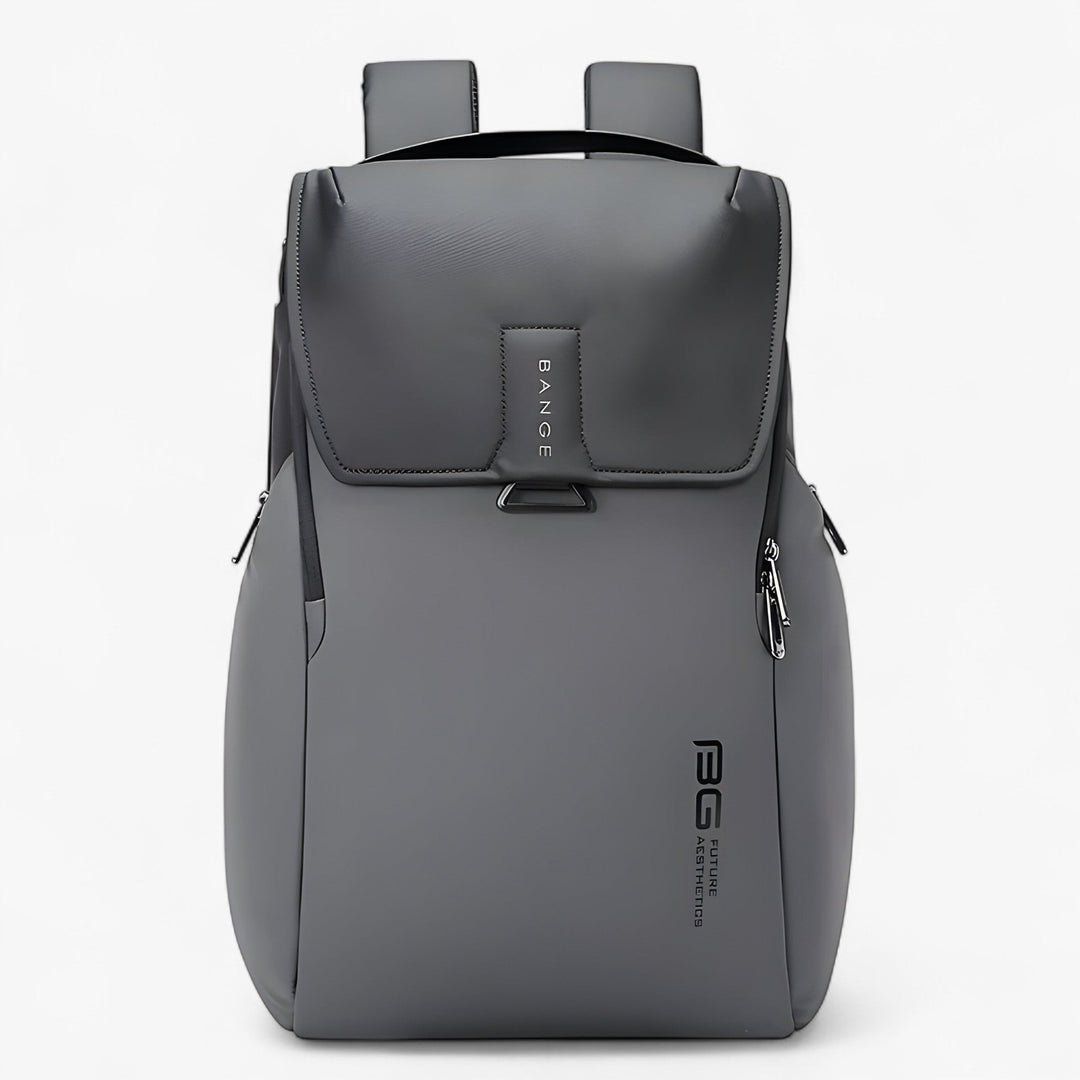 Elegante zaino uomo grigio scuro, porta laptop impermeabile. Perfetto per uso quotidiano, ufficio e viaggi.