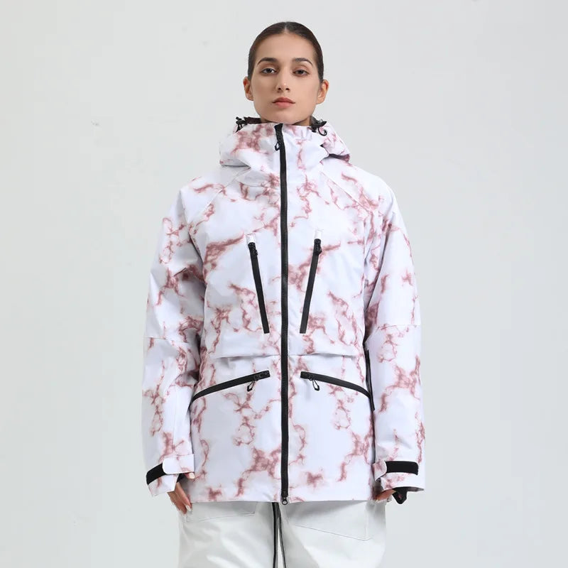 Giacca sci unisex, vista posteriore, design ergonomico per libertà di movimento.