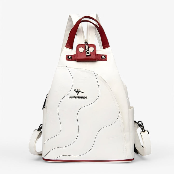 Zaino donna compatto nero elegante, perfetto per viaggio, lavoro e uso quotidiano. Accessorio moda versatile.