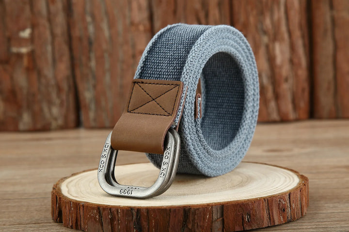 Cintura casual da uomo in tela beige chiaro, per jeans.