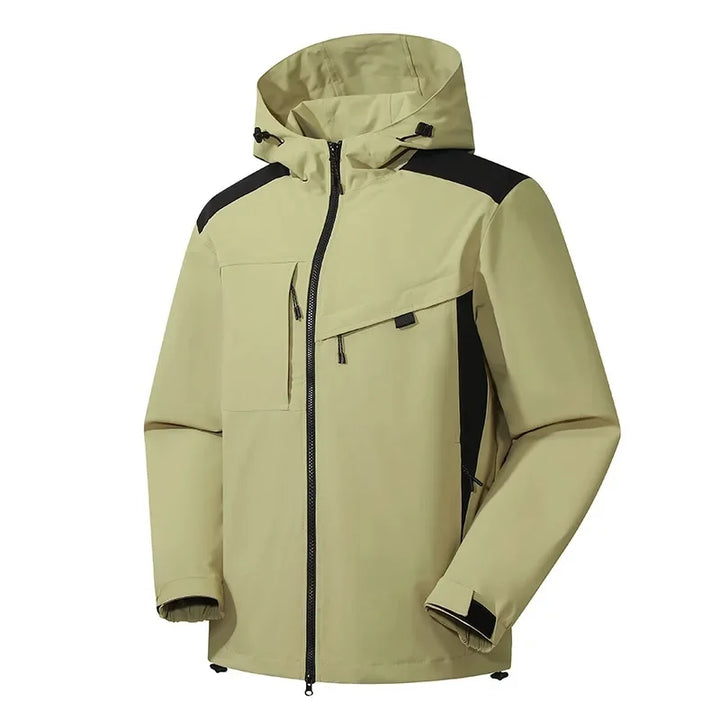 Giacca sci uomo invernale con cappuccio, comfort e resistenza per l'outdoor. Abbigliamento sportivo.