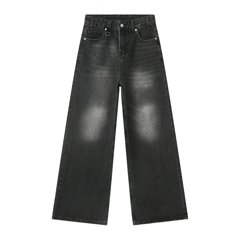 Jeans baggy uomo comfort fit, stile vintage e streetwear, con vita alta per un look casual distintivo.