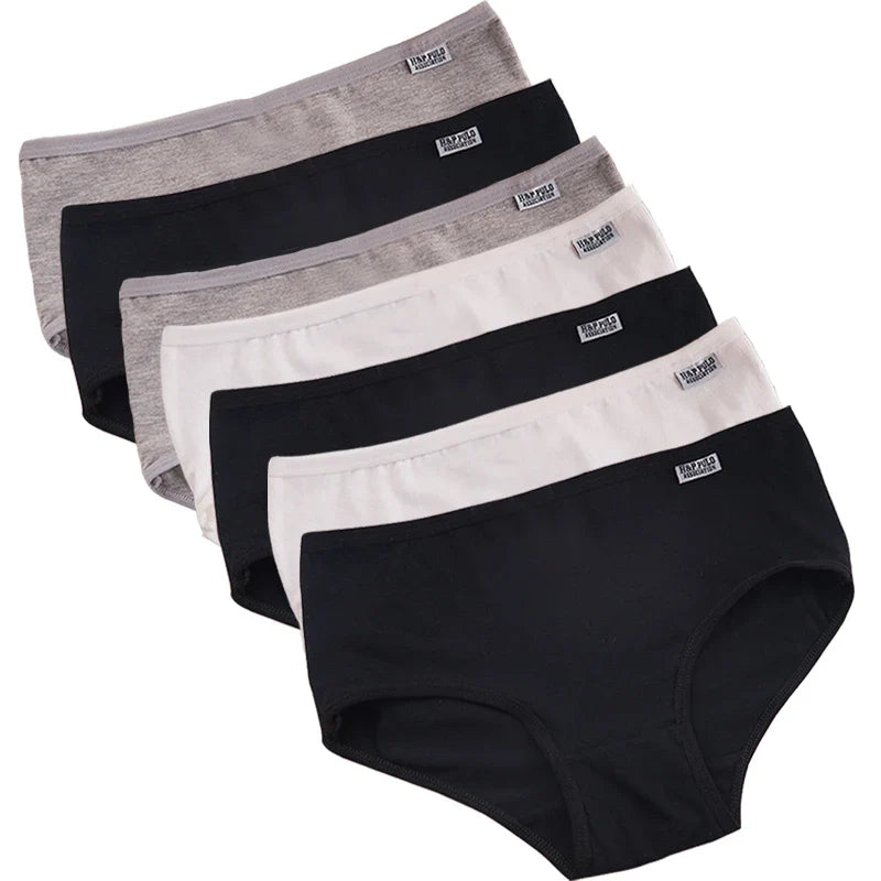 Intimo donna set 7 slip, cotone elastan, vita media, perfetti per comfort e traspirabilità.