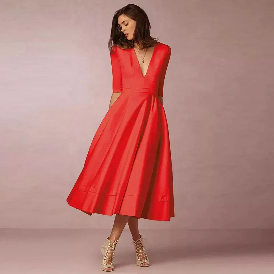 Abito vintage A-line donna anni '60, con gonna svasata. Ideale per occasioni formali o casual in primavera.