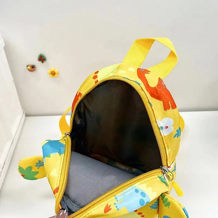 Zainetto dinosauro in nylon leggero, ideale per asilo, scuola e gite, comodo per bambini.