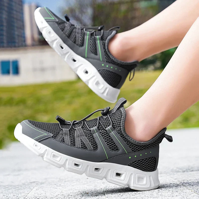 Scarpe da running uomo con chiusura rapida, leggere e confortevoli per l'allenamento quotidiano.