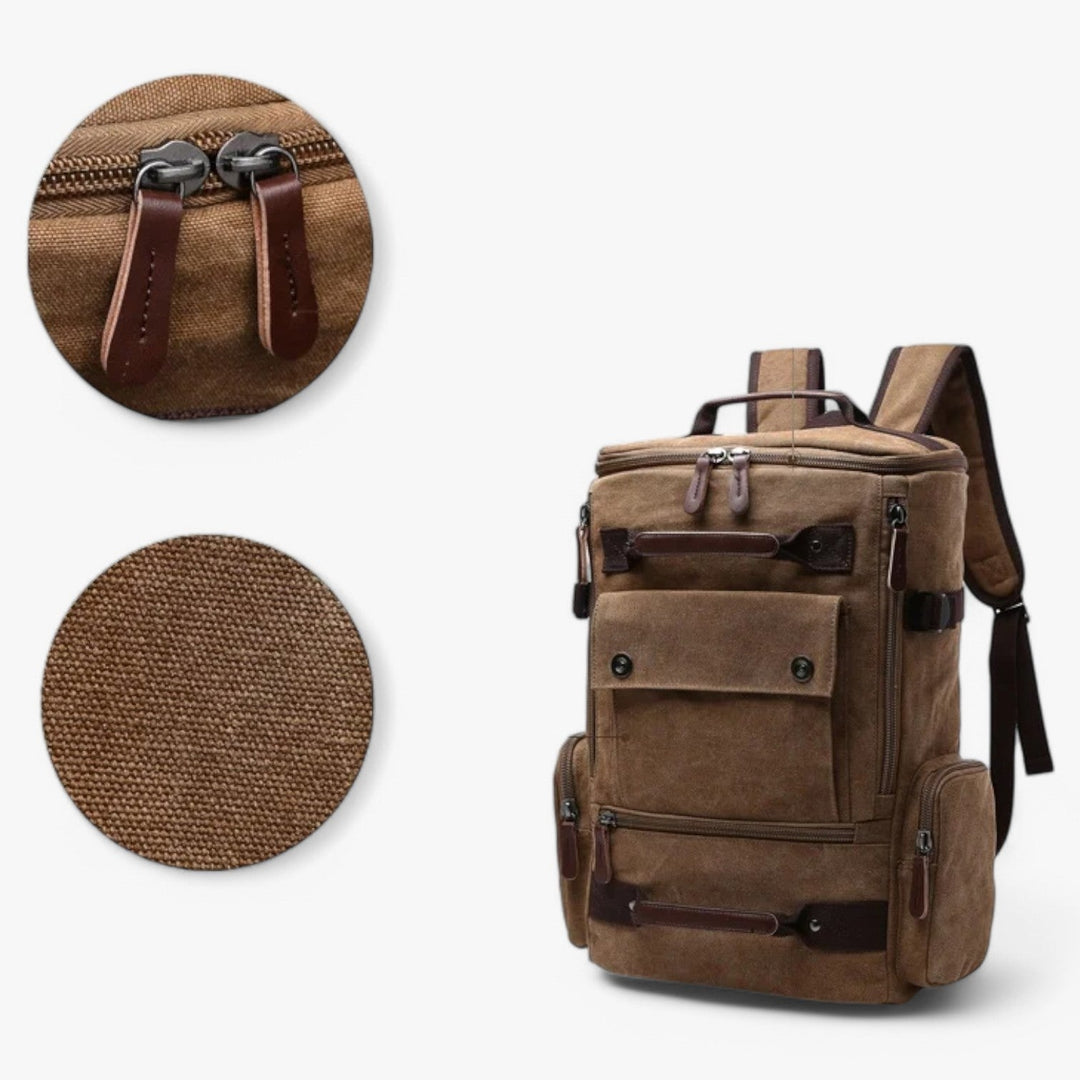 Pratico zaino porta laptop blu multitasche per università, scuola e pendolarismo.