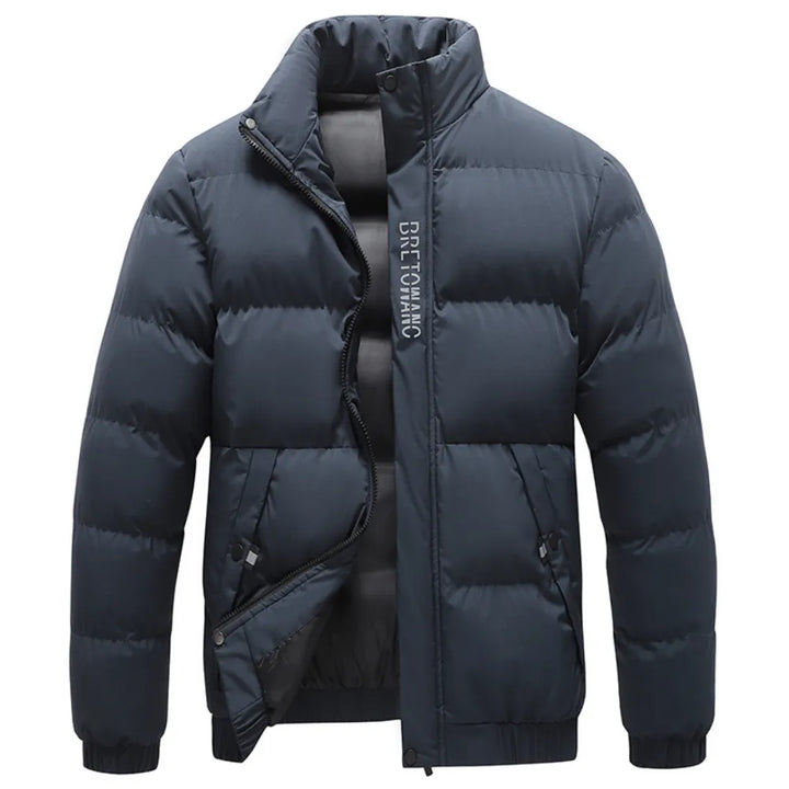 Giacca blu trapuntata uomo, calda e confortevole, elegante e resistente per l'inverno.