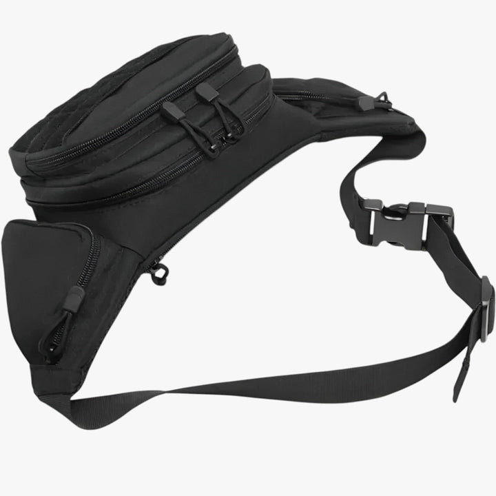 Marsupio tattico uomo con cintura regolabile. Comodo e sicuro per escursioni, corsa e attività outdoor.