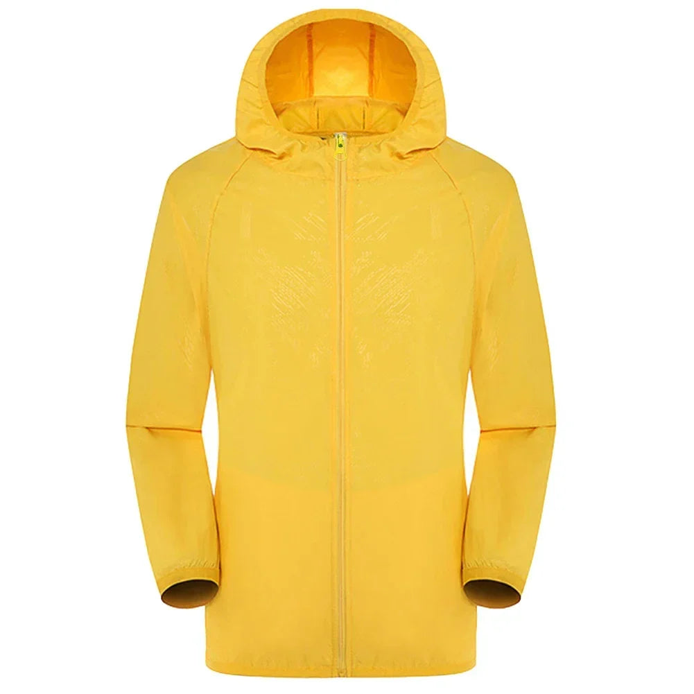 Giacca trench impermeabile unisex per outdoor, escursioni e protezione antipioggia affidabile.