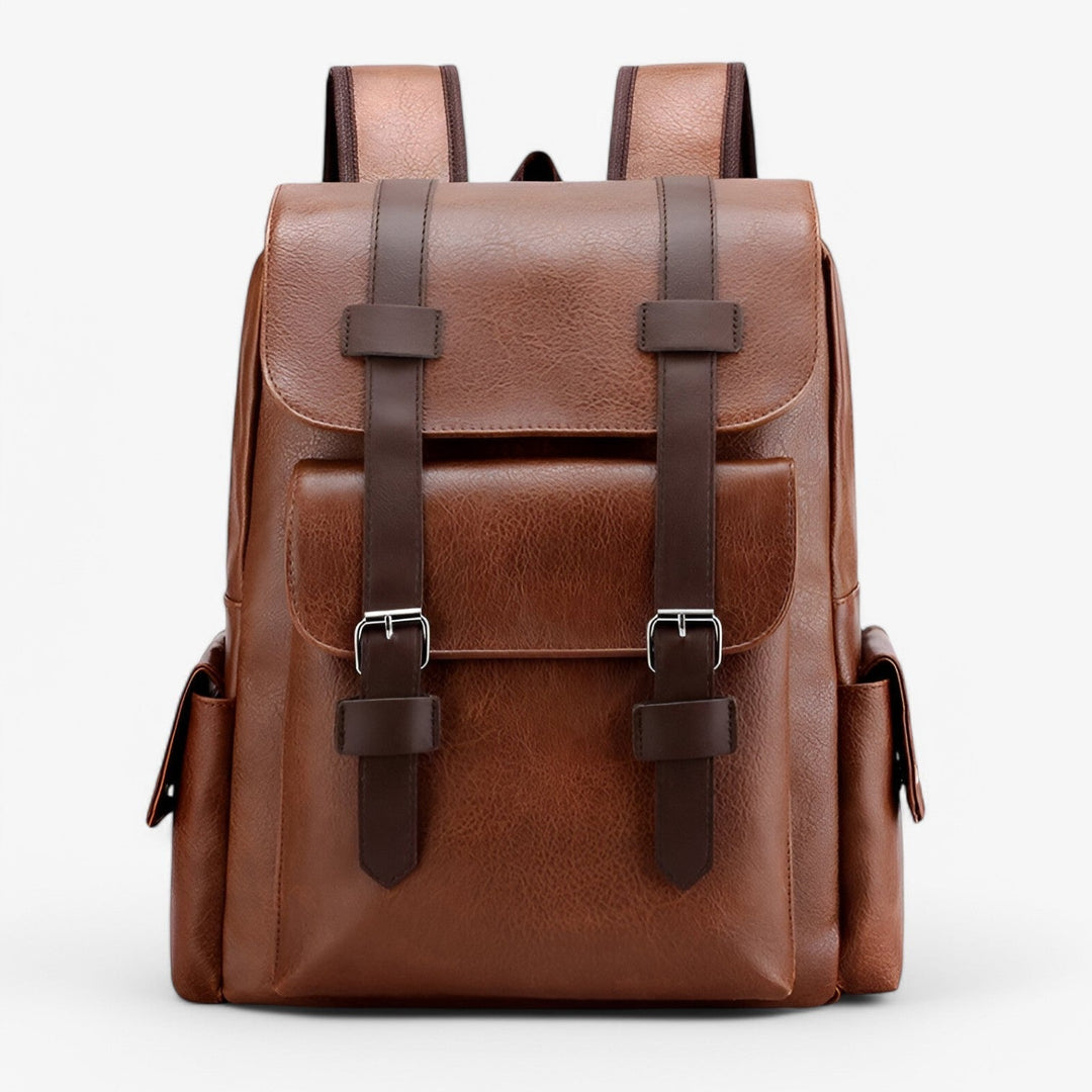 Zaino unisex elegante con doppia fibbia, ideale per lavoro, scuola e uso quotidiano.