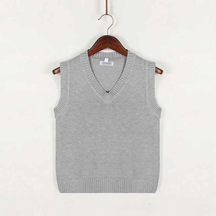 Gilet da uomo raffinato, scollo a V, vestibilità aderente, per un look maschile impeccabile.