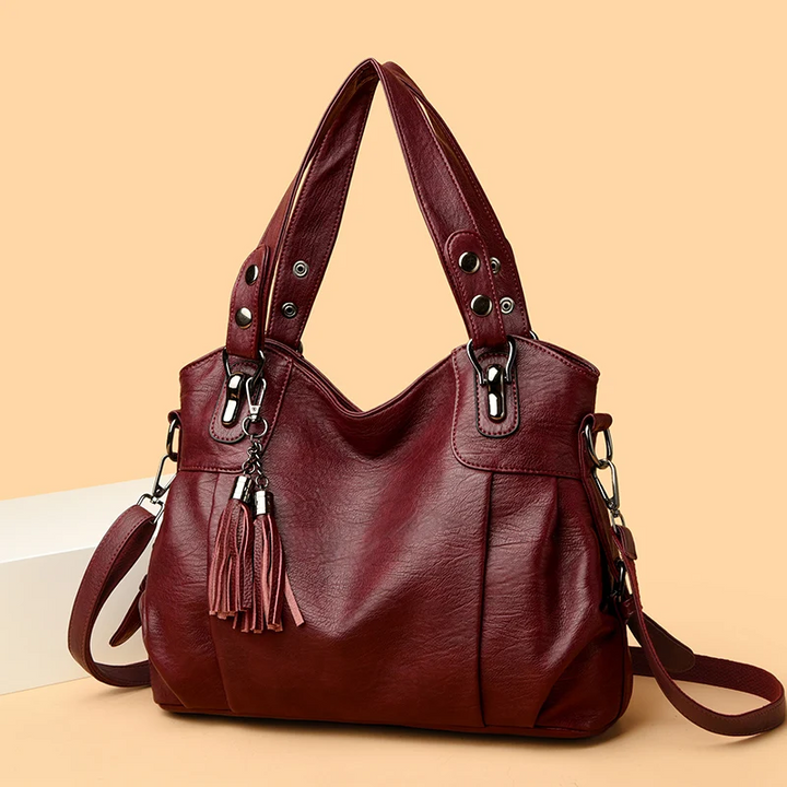 Set di borse donna in vari colori (nera, blu, marrone, rossa). Borsa a spalla e tracolla versatile.