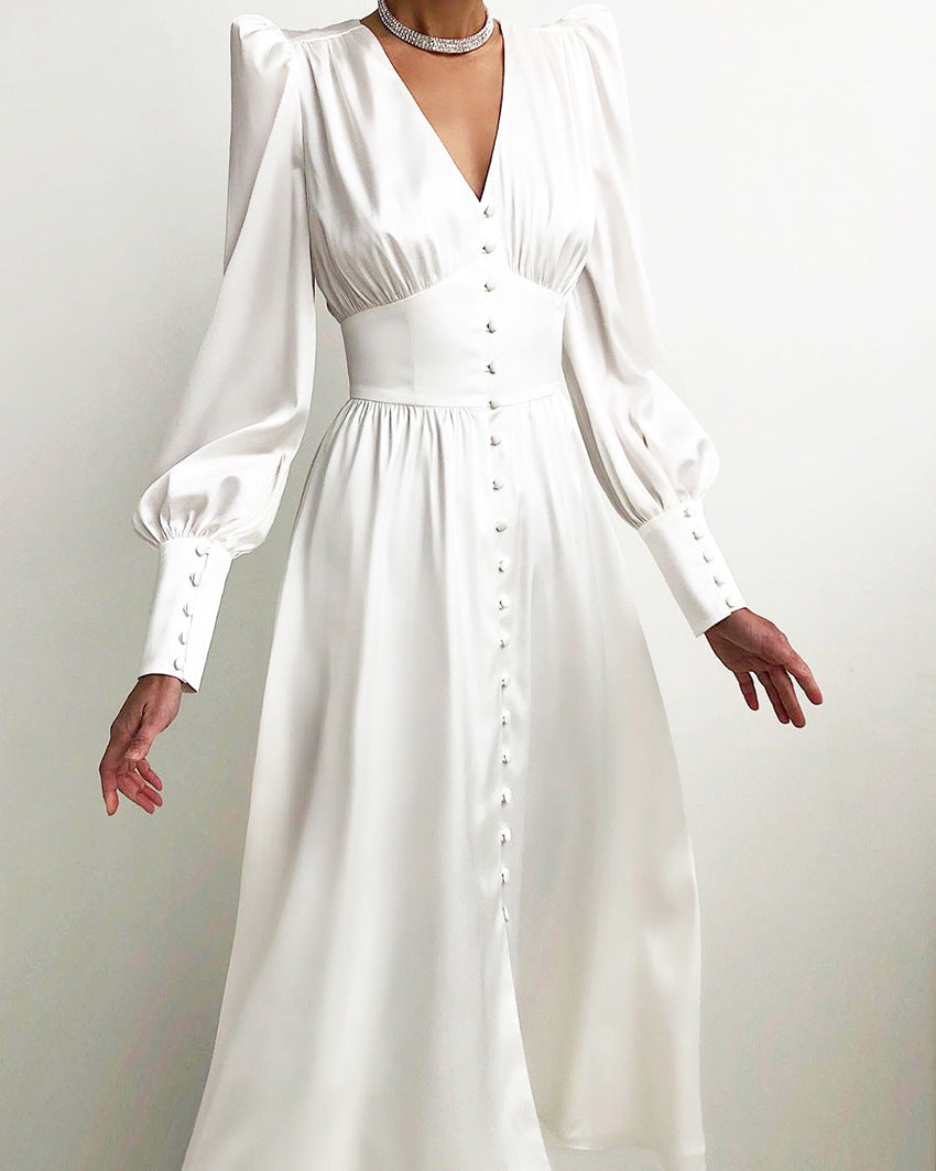 Abito nero elegante donna, vestito da sera di lusso, design formale e chic per eventi serali.