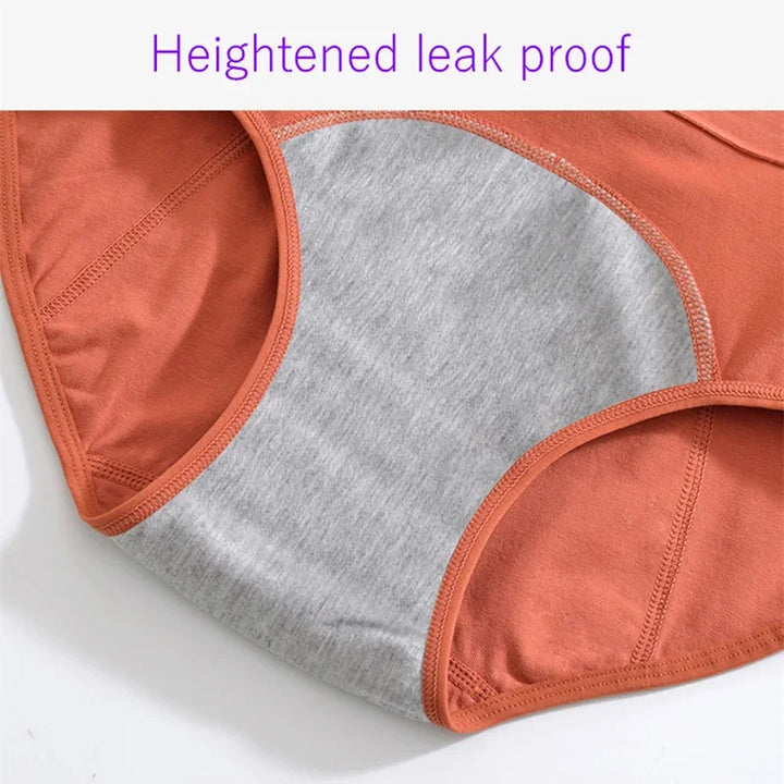 Slip in cotone organico per donna, a vita alta e assorbente, intimo anti-perdita per mestruazioni.