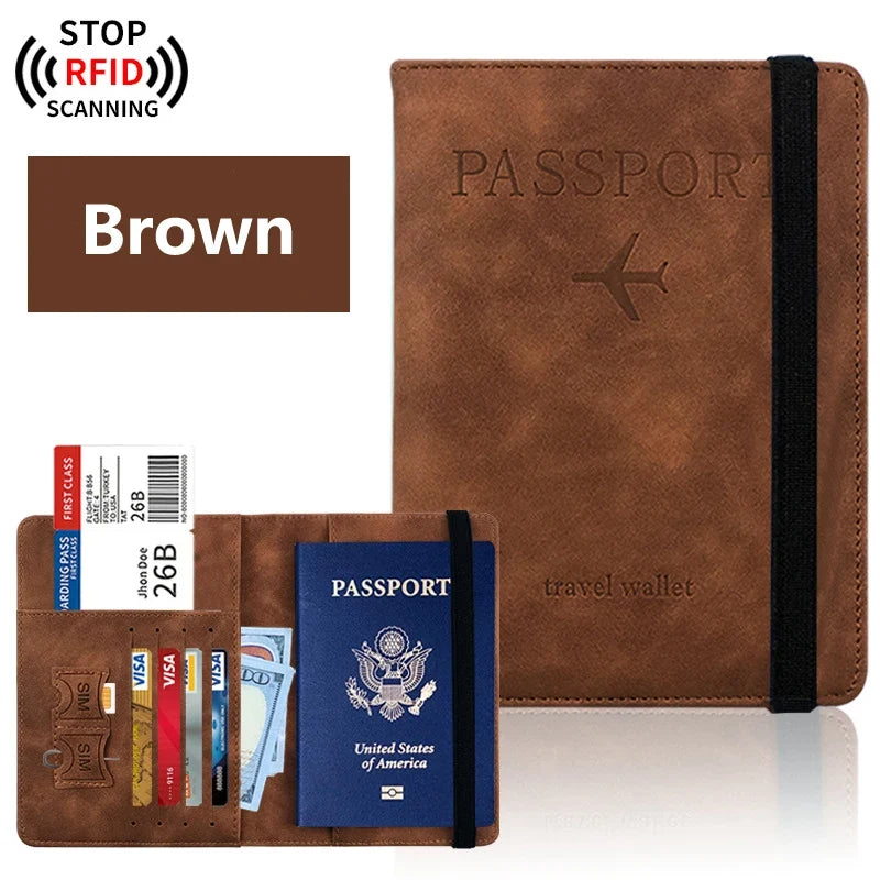 Porta passaporto multifunzione in PU, organizer ideale per tenere in ordine documenti, carte e monete.