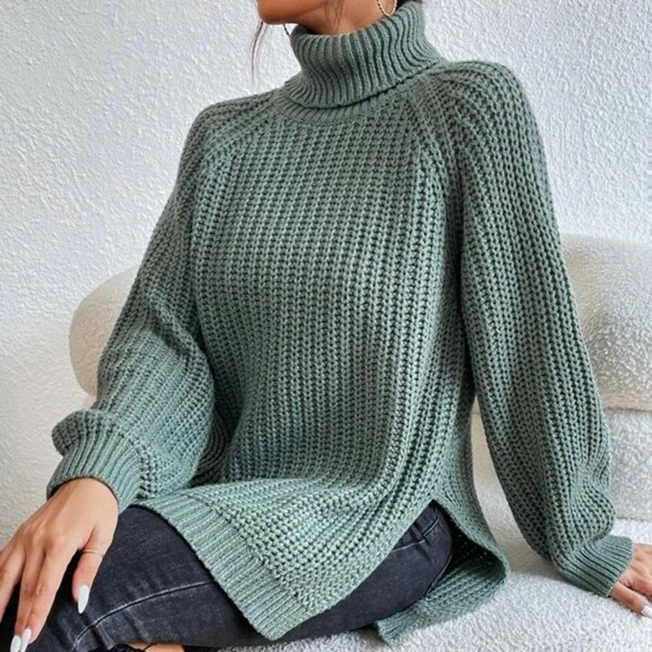 Elegante maglione dolcevita da donna, caldo e versatile. Perfetto per outfit casual o più sofisticati.