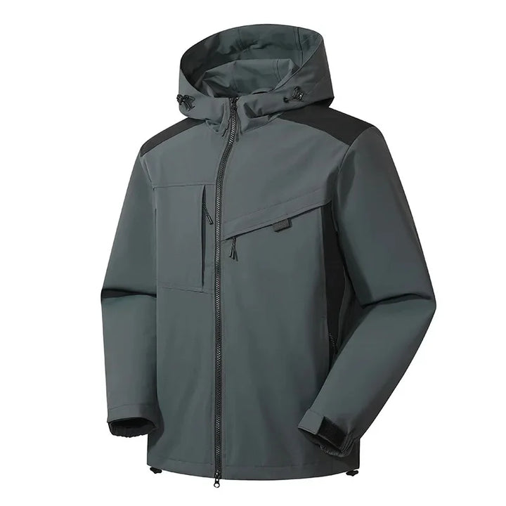 Giacca da sci uomo con cappuccio per protezione invernale, impermeabile per avventure outdoor.