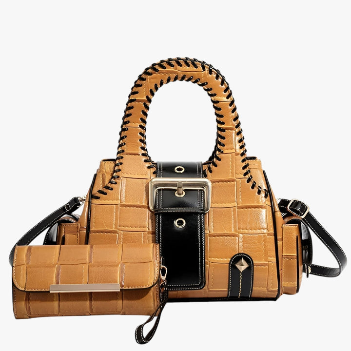 Borsa a mano donna gialla intrecciata, perfetta per un tocco di colore al tuo stile estivo e quotidiano.