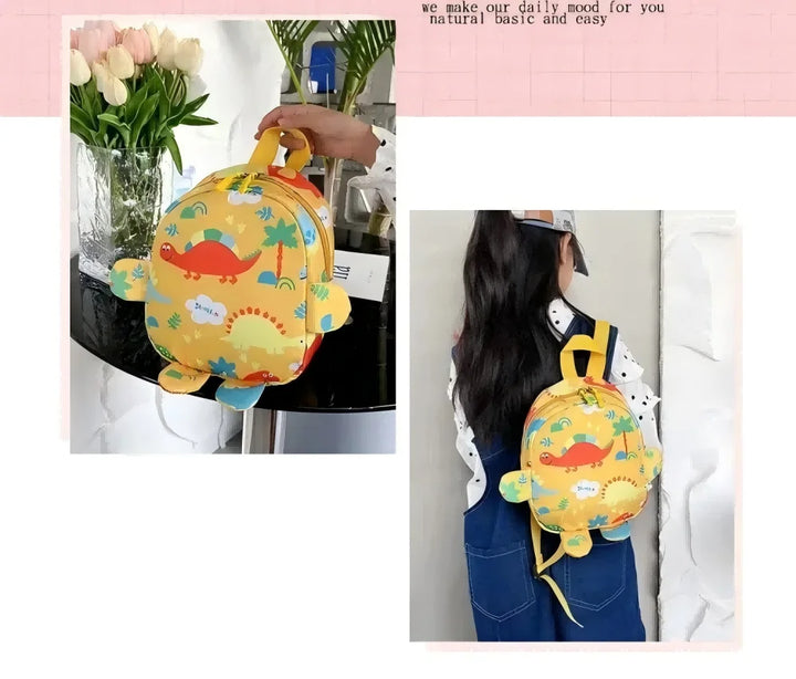 Zainetto dinosauro leggero in nylon per bambini, perfetto per asilo e scuola materna.