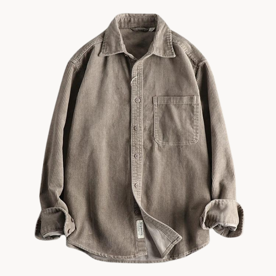 Camicia da uomo casual, con texture strutturata e bottoni, per un outfit moderno e comodo.