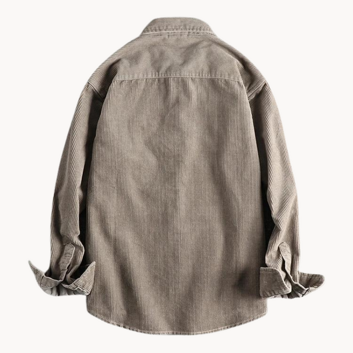 Elegante camicia da uomo button-down, maniche lunghe, vestibilità comoda, perfetta per stile casual strutturato.